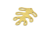 Brass Leaf Charm, 10 Textured Raw Brass Leaf Charms With 1 Hole, Findings (32x25x0.80mm) M484