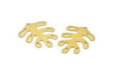 Brass Leaf Charm, 10 Textured Raw Brass Leaf Charms With 1 Hole, Findings (32x25x0.80mm) M484