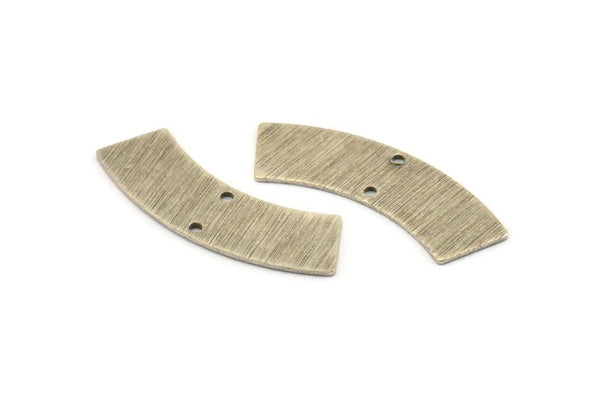 Silver Rectangle Blank 6 Textured Antique Silver Plated Brass Rectangle Connectors With 2 Holes, Stamping Blanks (37x10x0.80mm) M098
