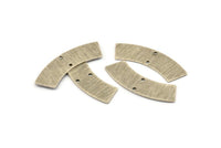 Silver Rectangle Blank 6 Textured Antique Silver Plated Brass Rectangle Connectors With 2 Holes, Stamping Blanks (37x10x0.80mm) M098