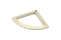 Silver Triangle Charm, 6 Antique Silver Plated Brass Fan Charms With 1 Hole, Stamping Blanks, Findings (40x28x0.80mm) M224 Q0275