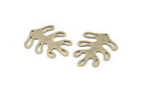 Silver Leaf Charm, 4 Textured Antique Silver Plated Brass Leaf Charms With 1 Hole, Findings (32x25x0.80mm) M484