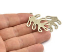 Silver Leaf Charm, 4 Textured Antique Silver Plated Brass Leaf Charms With 1 Hole, Findings (32x25x0.80mm) M484