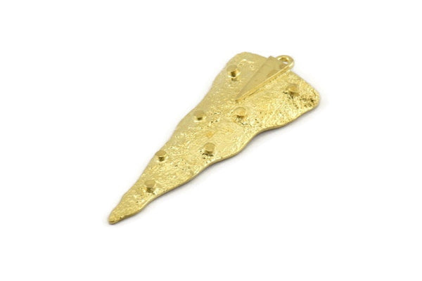 Brass Triangle Charm, Raw Brass Triangle Charms With 1 Loop, Earrings, Findings (50x20x1mm) N0955