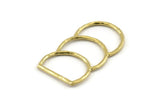 D Shape Connector, 2 Raw Brass D Shape Connectors, Rings (46x25x2mm) N0964