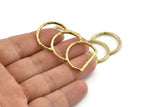 D Shape Connector, 2 Raw Brass D Shape Connectors, Rings (46x25x2mm) N0964