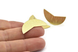 Brass Moon Earring, 6 Textured Raw Brass Moon Stud Earrings (31x11x0.80mm) M197 A1611