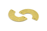 Brass Geometric Charm, Hammered Raw Brass U Shaped Pendants With 2 Holes, Charms, Findings (31x15x8x1mm) N0966