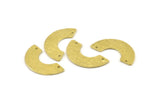Brass Geometric Charm, Hammered Raw Brass U Shaped Pendants With 2 Holes, Charms, Findings (31x15x8x1mm) N0966