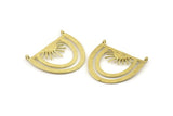 Brass Sun Pendant, Raw Brass Sunshine Pendant With 2 Loops (35x28x0.80mm) N0971