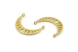 Moon Phases Pendant, Raw Brass Crescent Pendants With 2 Loops, Earring Findings (25x6x1mm) N0992