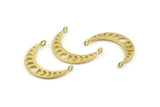 Moon Phases Pendant, Raw Brass Crescent Pendants With 2 Loops, Earring Findings (25x6x1mm) N0992