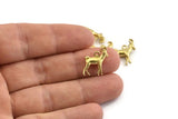 Brass Goat Charm, Raw Brass Goat Charm Earrings With 1 Loop, Pendants, Findings (13x16mm) N0998