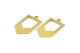 Brass Chevron Charm, 12 Raw Brass Arrow Charms With 1 Loop (27x15x0.80mm) A1595