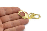 Brass Chevron Charm, 12 Raw Brass Arrow Charms With 1 Loop (27x15x0.80mm) A1595