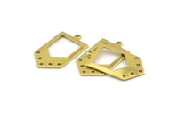 Brass Chevron Charm, 12 Raw Brass Arrow Charms With 1 Loop (27x15x0.80mm) A1601