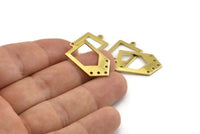 Brass Chevron Charm, 12 Raw Brass Arrow Charms With 1 Loop (27x15x0.80mm) A1601