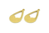 Brass Drop Charm, 12 Raw Brass Drop Charms With 1 Loop (28x16x0.80mm) A1604
