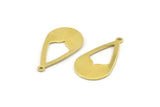Brass Drop Charm, 12 Raw Brass Drop Charms With 1 Loop (28x16x0.80mm) A1604
