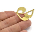 Brass Drop Charm, 12 Raw Brass Drop Charms With 1 Loop (28x16x0.80mm) A1604