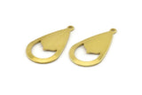 Brass Drop Charm, 12 Raw Brass Drop Charms With 1 Loop (28x16x0.80mm) A1607