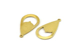 Brass Drop Charm, 12 Raw Brass Drop Charms With 1 Loop (28x16x0.80mm) A1607