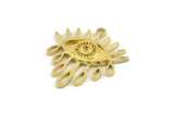 Brass Eye Charm, 2 Raw Brass Eye Charms With 1 Loop, Pendants - Pad Size 3mm (29x25x2mm) N1370