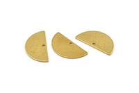 Semi Circle Pendant, 24 Raw Brass Semi Circle Blanks With 1 Hole (21x10x0.80mm) BS 1725