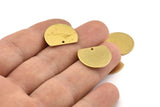 Semi Circle Pendant, 20 Raw Brass Semi Circle Blanks With 1 Hole (18.5x14.5x0.80mm) BS 1724