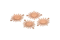 Gül Altın Sunny Konnektör, 2 Döngülü 4 Gül Altın Kaplamalı Pirinç Dokulu Sunny Konnektör (27x22x1mm) D0559 Q0650