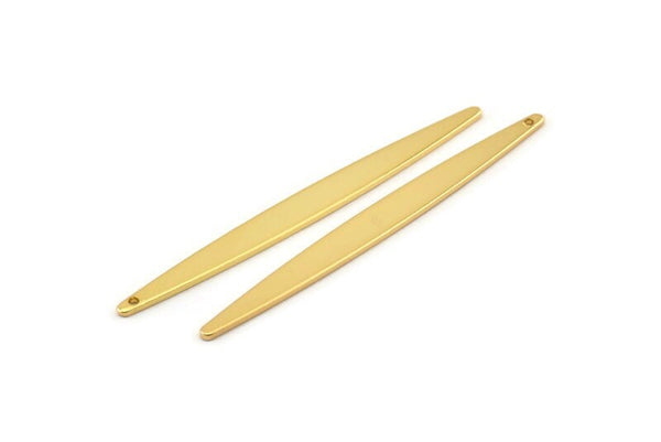 Altın Kolye Çubuğu, 1 Delikli 2 Altın Kaplama Pirinç Çubuk Tılsımı, Küpeler, Kolye Uçları (62x6x1mm) D0688 Q0757