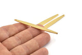 Altın Kolye Çubuğu, 1 Delikli 2 Altın Kaplama Pirinç Çubuk Tılsımı, Küpeler, Kolye Uçları (62x6x1mm) D0688 Q0757