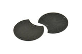 Black Moon Charm, 2 Textured Oxidized Black Brass Moon Stamping Blanks With 2 Holes, Connectors (35x28x0.80mm) M104