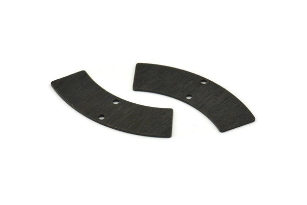 Black Rectangle Blank 4 Textured Oxidized Black Brass Rectangle Connectors With 2 Holes, Stamping Blanks (37x10x0.80mm) M098
