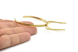 Brass Claw Bracelet, Raw Brass 4 Claw Bracelet Stone Setting N1015