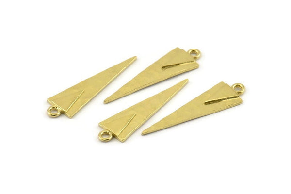 Brass Triangle Charm, Raw Brass Triangle Charms With 1 Loop, Earrings, Findings (30x9x1mm) N1009