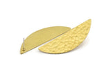 Brass Half Moon, 2 Hammered Raw Brass Semi Circle Stud Earrings (51x16x1mm) N1024