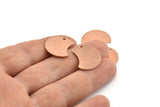Copper Moon Charm, 12 Raw Copper Crescent Moon Charms With 1 Hole (20x15x0.70mm) M606