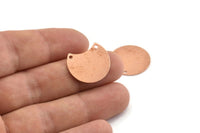 Bakır Ay Tılsımı, 2 Delikli 12 Ham Bakır Hilal Ay Tılsımı, Bağlantı Parçaları (20x15x0,70 mm) M613