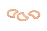 Copper Moon Charm, 12 Raw Copper Crescent Moon Charms With 2 Holes, Connectors (20x15x0.70mm) M620