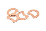 Copper Moon Charm, 12 Raw Copper Crescent Moon Charms With 2 Holes, Connectors (20x15x0.70mm) M620