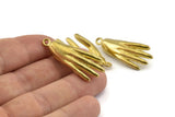 Brass Hand Charm, Raw Brass Hand Charms With 1 Loop, Pendants, Earrings, Findings (37x15mm) N1055
