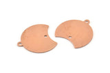 Copper Moon Charm, 12 Raw Copper Crescent Moon Charms With 1 Loop And 1 Hole (20x20x0.70mm) M629