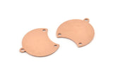 Copper Moon Charm, 12 Raw Copper Crescent Moon Charms With 1 Loop And 2 Holes (20x20x0.70mm) M631