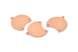 Copper Moon Charm, 12 Raw Copper Crescent Moon Charms With 1 Loop And 2 Holes (20x20x0.70mm) M631