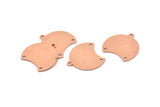 Copper Moon Charm, 12 Raw Copper Crescent Moon Charms With 1 Loop And 2 Holes (20x20x0.70mm) M631