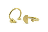 Brass Ring Settings, Raw Brass Moon And Planet Ring With 1 Stone Setting - Pad Size 3mm N1065