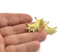 Brass Sun Pendant, Raw Brass Crescent Moon and Sun Pendants With 2 Loops, Findings, Charms (32x24x1.5mm) N1069