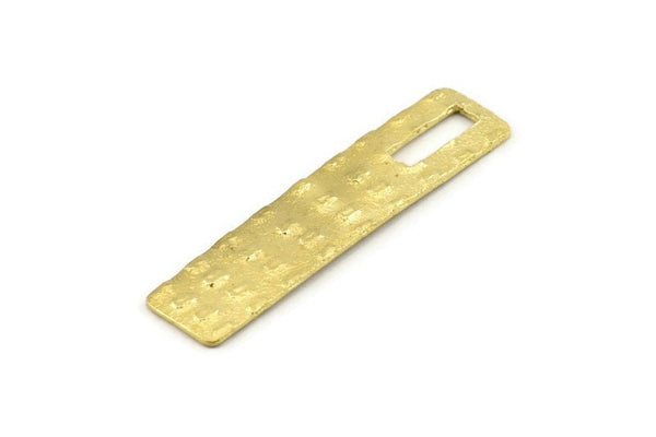 Brass Rectangle Charm, Raw Brass Rectangle Charms, Findings (51x12x1.2mm) N1072