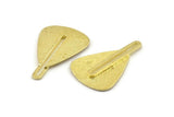 Raw Brass Charm, Raw Brass Textured Charms, Earrings (42x28x1mm) N1080